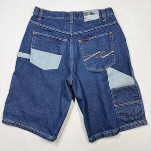 Vintage FUBU Baggy Fit Carpenter Jean Shorts Mens Size 34 Blue Denim Jorts